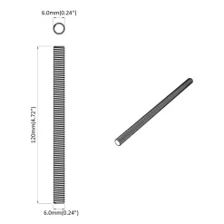 vidaXL Accesorios De Bricolaje-Varilla Roscada 2 pcs Plateado 6 x 120 mm Acero