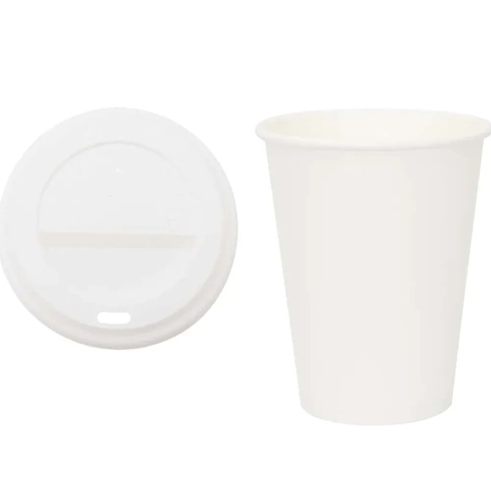 vidaXL Vasos de café de papel con tapa 1000 uds 12oz 300ml Clearance