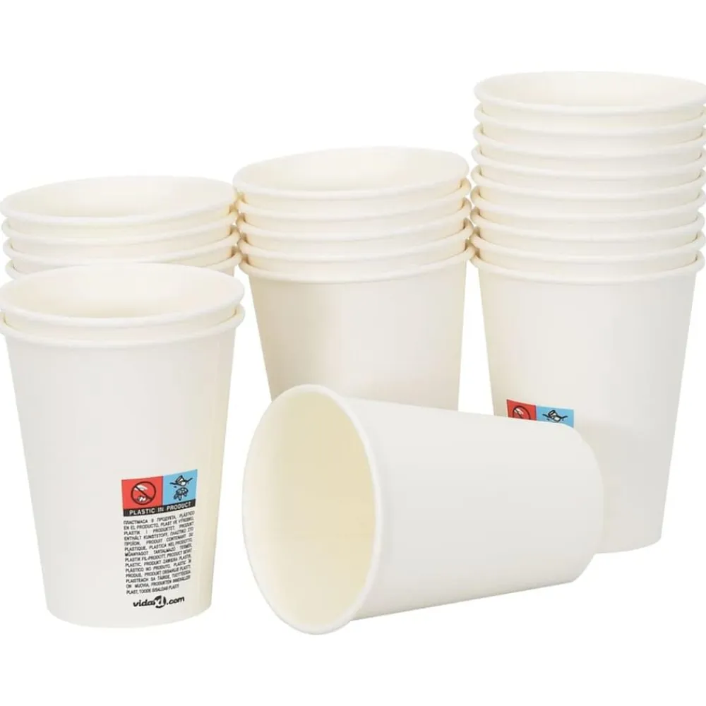 vidaXL Vasos de café de papel con tapa 1000 uds 12oz 300ml Clearance