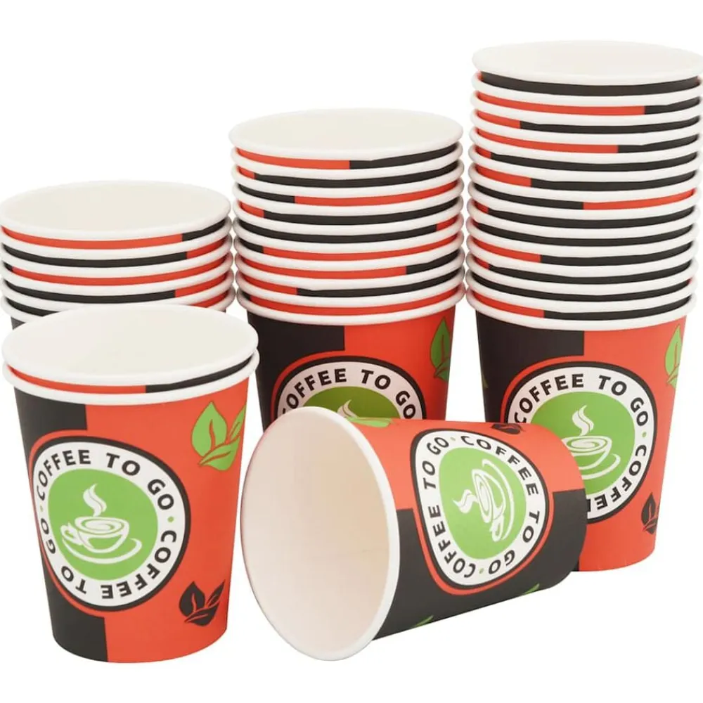 vidaXL Vasos de café de papel con tapa 1000 uds 8oz 240ml Discount