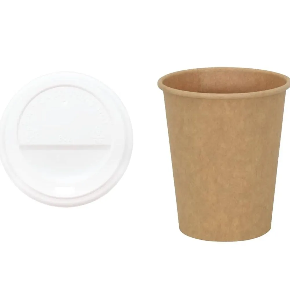 vidaXL Vasos de café de papel con tapa 1000 uds 8oz 200ml Hot
