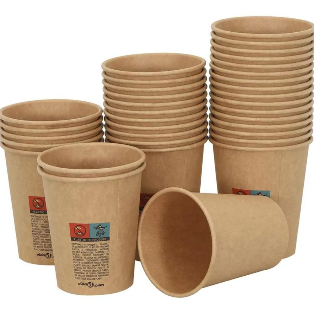 vidaXL Vasos de café de papel con tapa 1000 uds 8oz 200ml Hot