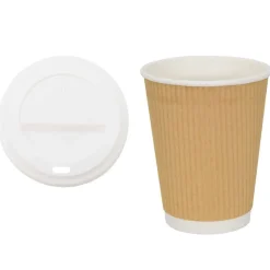 vidaXL Restauración-Vasos de café de papel con tapa 1000 uds 16oz 400ml