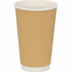 vidaXL Restauración-Vasos de café de papel con tapa 1000 uds 16oz 400ml