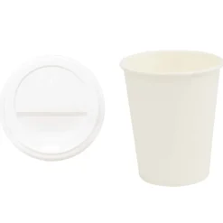 vidaXL Restauración-Vasos de café de papel con tapa 1000 uds 8oz 200ml