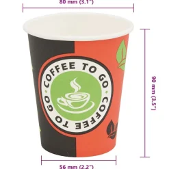 vidaXL Restauración-Vasos desechables para café 1000 unidades papel 240 ml 8 oz
