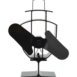 vidaXL Accesorios Para Hornos De Leña Y Chimeneas-Ventilador de estufa accionado por calor 2 aspas negro