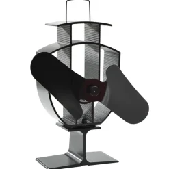 vidaXL Accesorios Para Hornos De Leña Y Chimeneas-Ventilador de estufa accionado por calor 2 aspas negro
