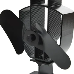 vidaXL Accesorios Para Hornos De Leña Y Chimeneas-Ventilador de estufa accionado por calor 2 aspas negro