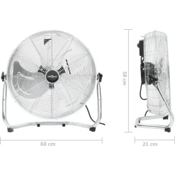vidaXL Electrodomésticos-Ventilador de suelo 3 velocidades 60 cm 115,2 W