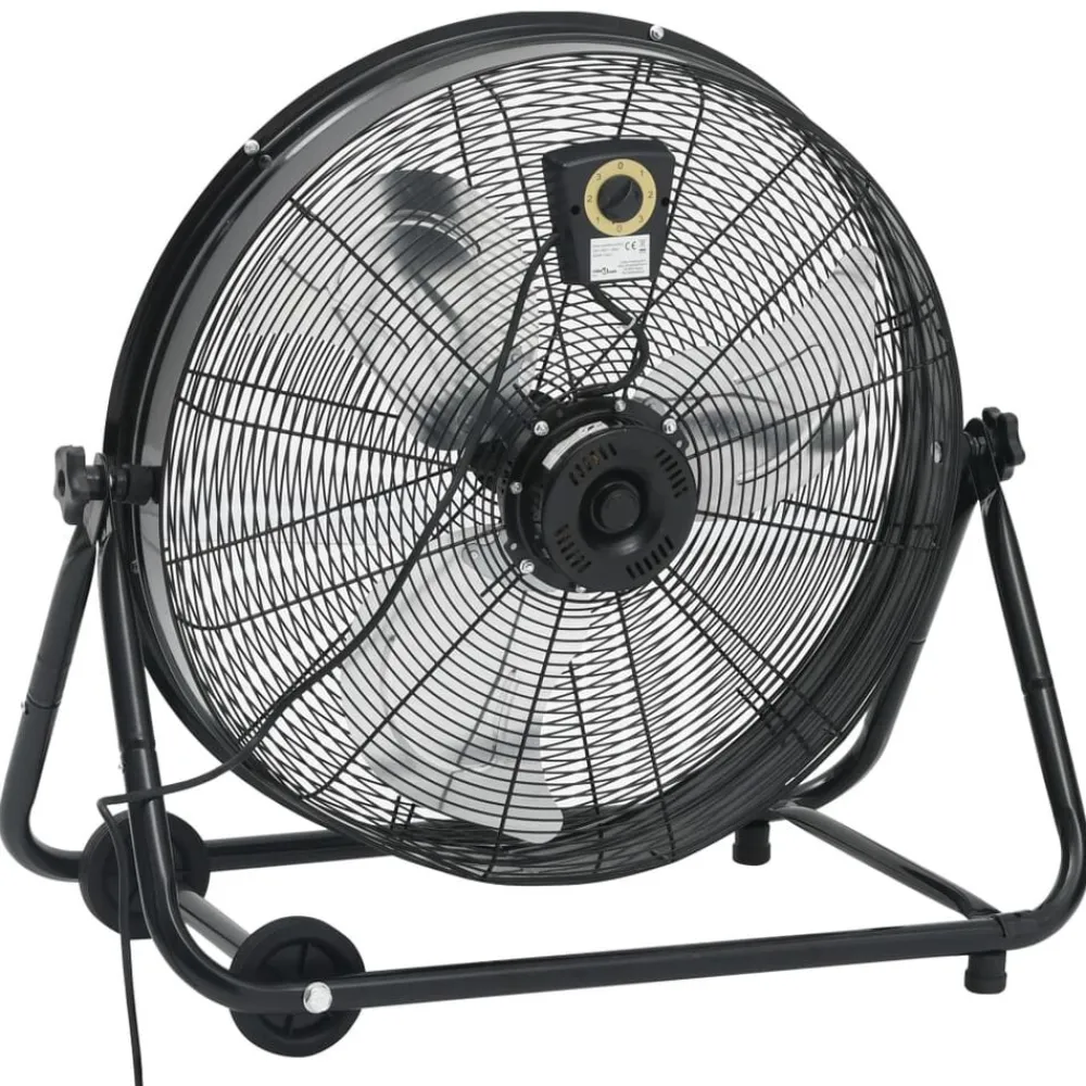 vidaXL Ventilador de tambor industrial negro 60 cm 172,5 W