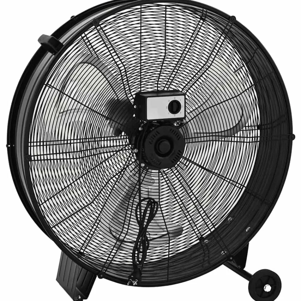vidaXL Electrodomésticos-Ventilador de tambor industrial negro 77 cm 187,7 W