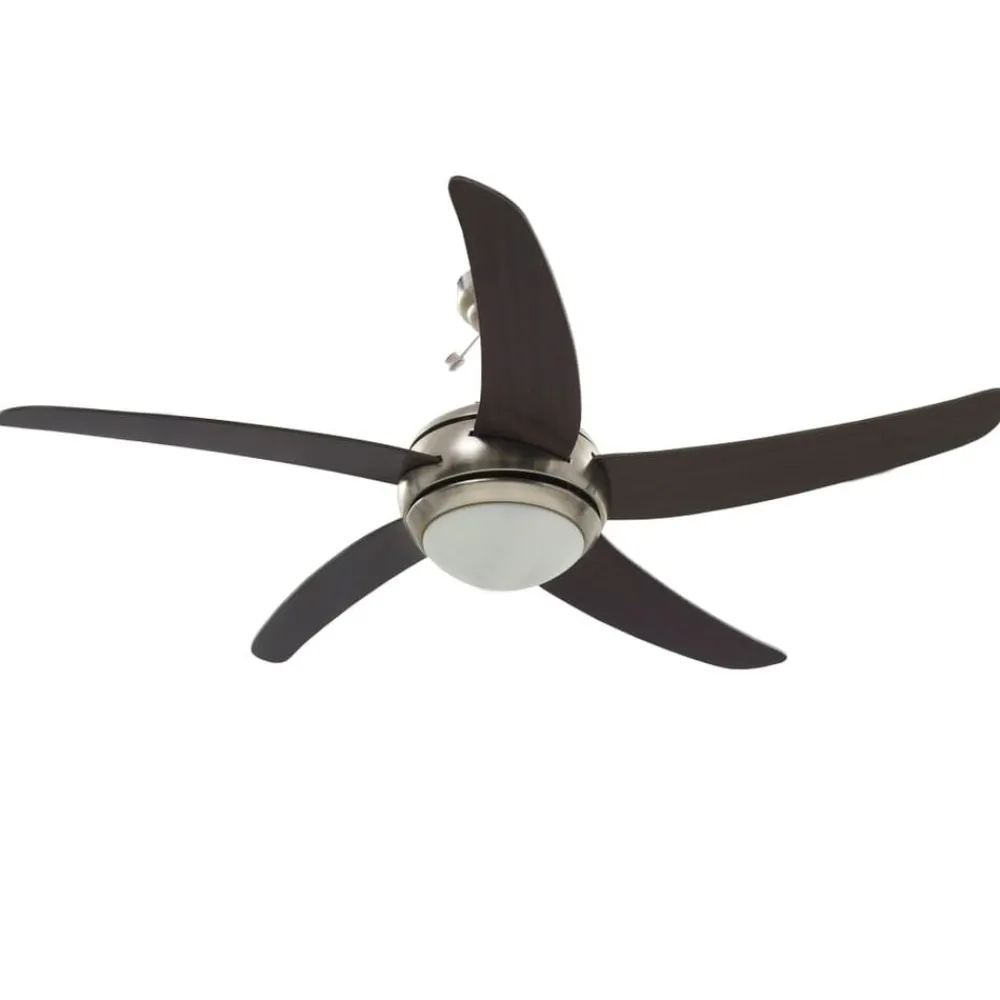 vidaXL Electrodomésticos-Ventilador de techo adornado con lámpara 128 cm marrón