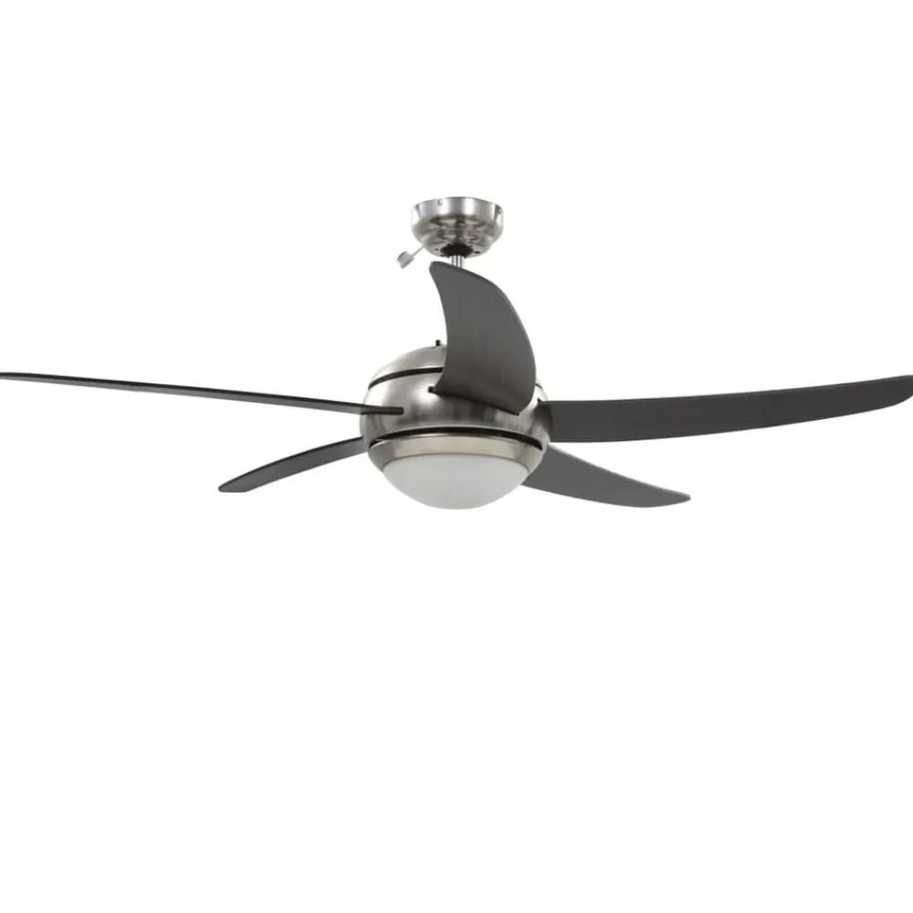 vidaXL Electrodomésticos-Ventilador de techo adornado con lámpara 128 cm marrón