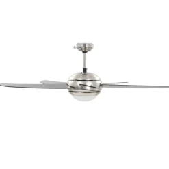 vidaXL Electrodomésticos-Ventilador de techo adornado con lámpara 128 cm marrón