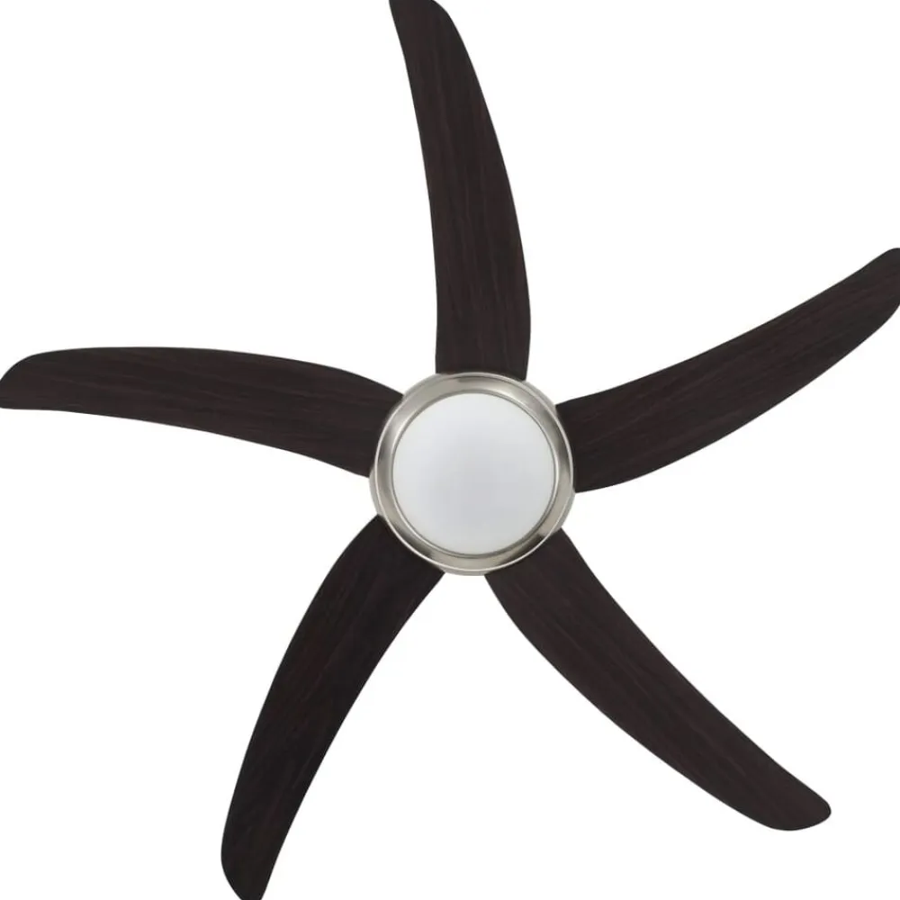 vidaXL Electrodomésticos-Ventilador de techo adornado con lámpara 128 cm marrón