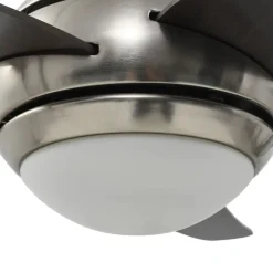vidaXL Electrodomésticos-Ventilador de techo adornado con lámpara 128 cm marrón