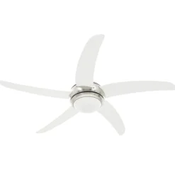 vidaXL Ventilador de techo adornado con lámpara 128 cm Blanco