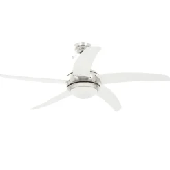 vidaXL Ventilador de techo adornado con lámpara 128 cm Blanco