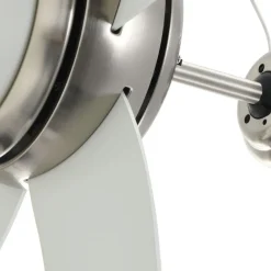 vidaXL Ventilador de techo adornado con lámpara 128 cm Blanco