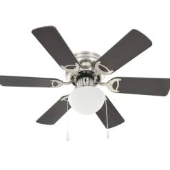 vidaXL Electrodomésticos-Ventilador de techo adornado con lámpara 82 cm marrón oscuro