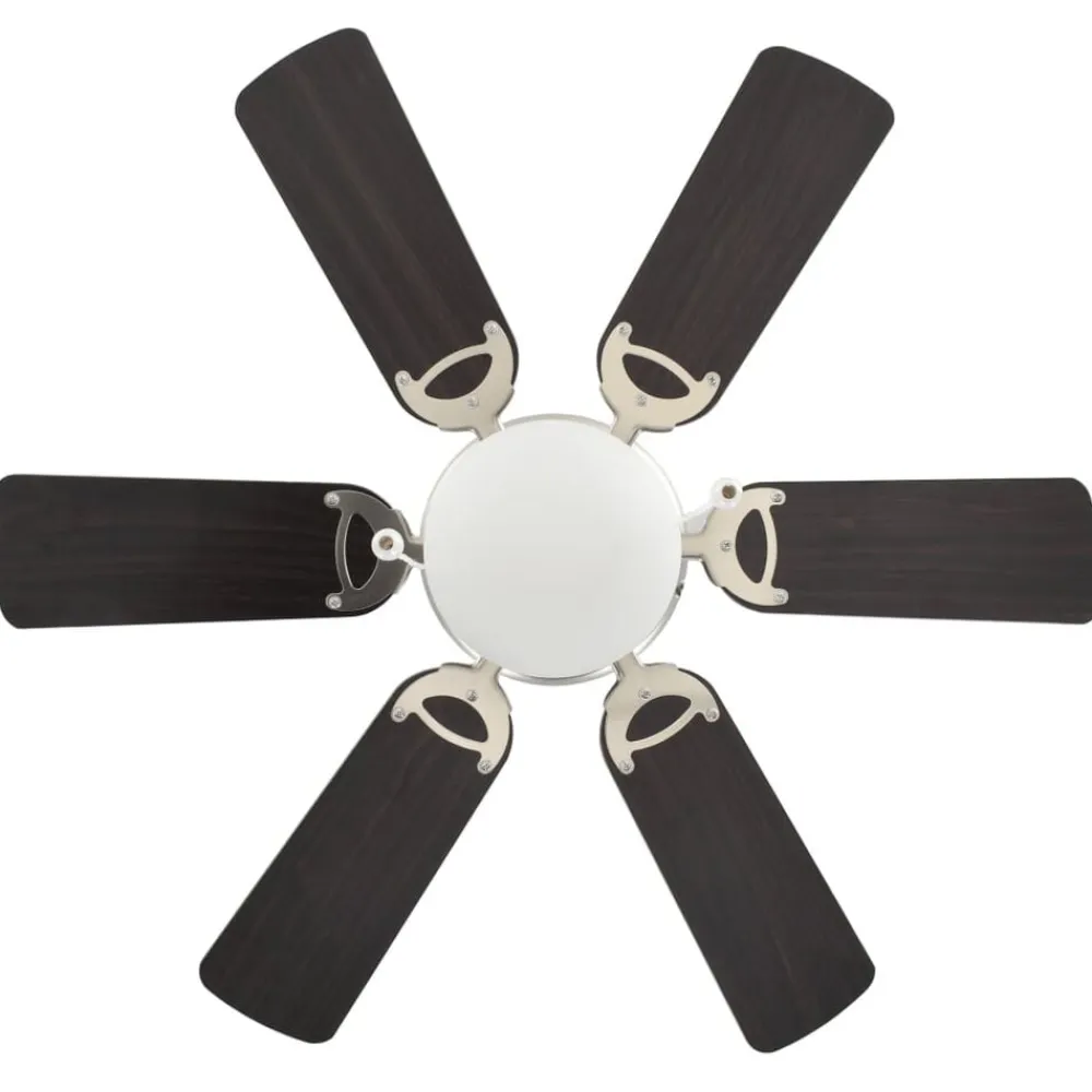 vidaXL Electrodomésticos-Ventilador de techo adornado con lámpara 82 cm marrón oscuro