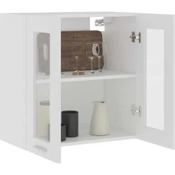 vidaXL Armarios Y Almacenamiento-Vitrina colgante de madera de ingeniería 