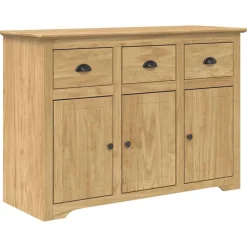 vidaXL Armarios Y Almacenamiento-Vitrina con cajón BODO Marrón miel 115,5 x 44 x 80 cm