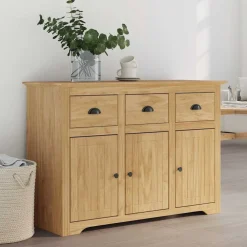 vidaXL Armarios Y Almacenamiento-Vitrina con cajón BODO Marrón miel 115,5 x 44 x 80 cm