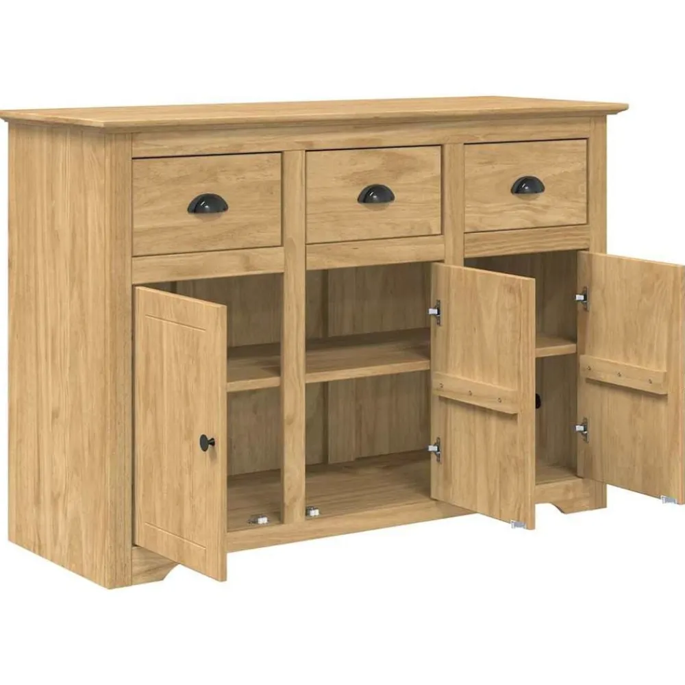vidaXL Armarios Y Almacenamiento-Vitrina con cajón BODO Marrón miel 115,5 x 44 x 80 cm