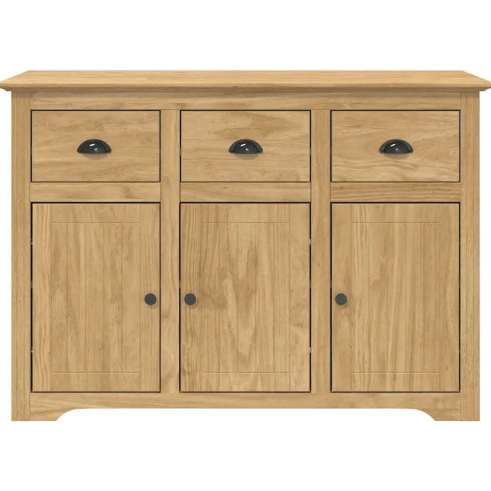 vidaXL Armarios Y Almacenamiento-Vitrina con cajón BODO Marrón miel 115,5 x 44 x 80 cm