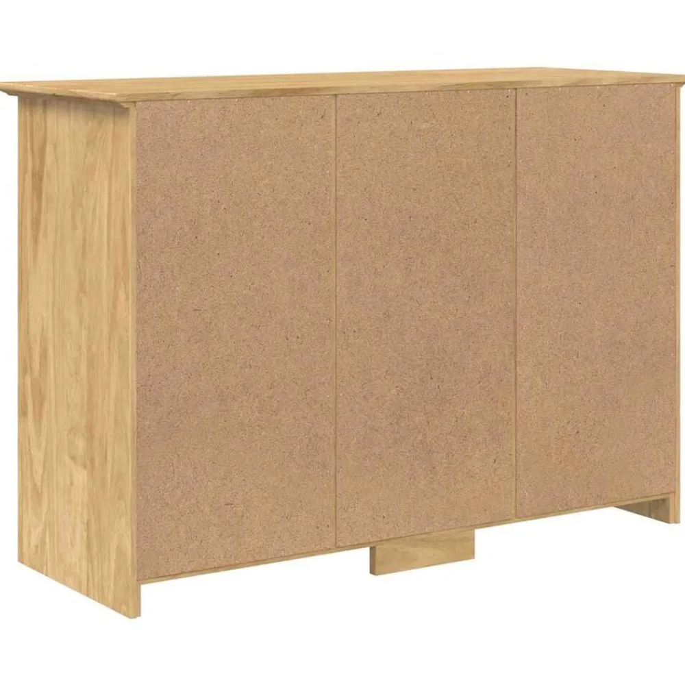 vidaXL Armarios Y Almacenamiento-Vitrina con cajón BODO Marrón miel 115,5 x 44 x 80 cm