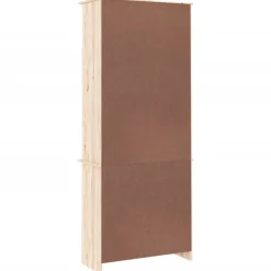 vidaXL Vitrina de cristal ALTA madera maciza de pino 77x35x186,5 cm Natural Online