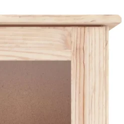 vidaXL Vitrina de cristal ALTA madera maciza de pino 77x35x186,5 cm Natural Online