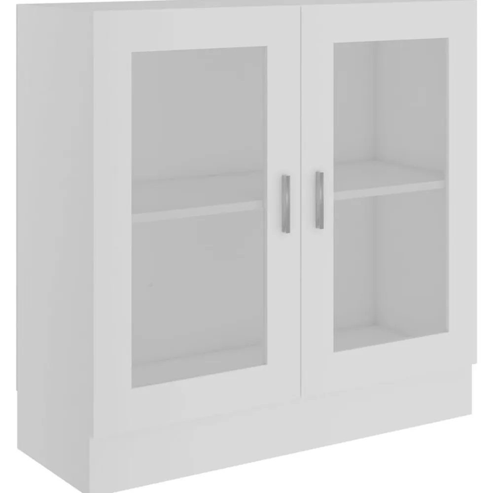vidaXL Vitrina de madera contrachapada 82,5x30,5x80 cm Blanco