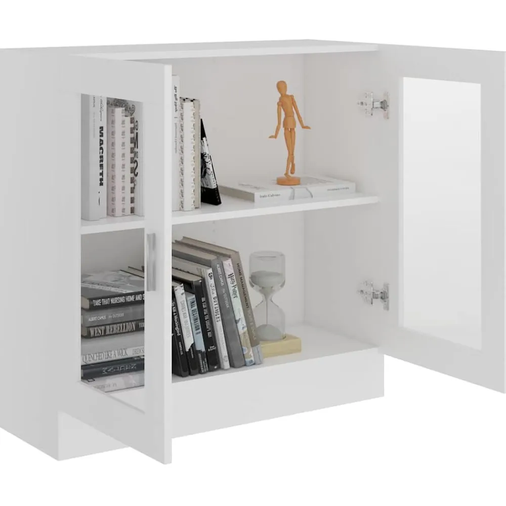 vidaXL Vitrina de madera contrachapada 82,5x30,5x80 cm Blanco