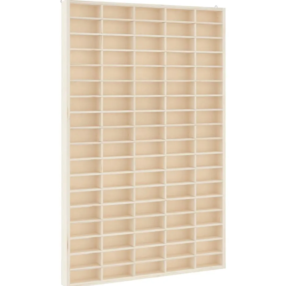 vidaXL Estanterías-Vitrina de madera para coleccionistas con 90 compartimentos 50,5x4,5x79 cm
