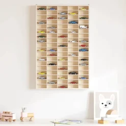 vidaXL Estanterías-Vitrina de madera para coleccionistas con 90 compartimentos 50,5x4,5x79 cm