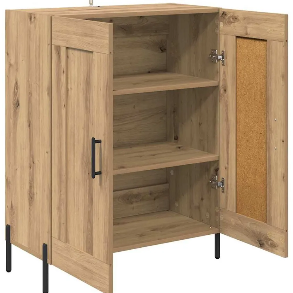 vidaXL Armarios Y Almacenamiento-Vitrina Roble artesanal 69,5 x 34 x 90 cm