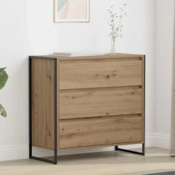 vidaXL Vitrina Roble Artesanal 79 x 36 x 75.5 cm Madera contrachapada Roble artisan Discount