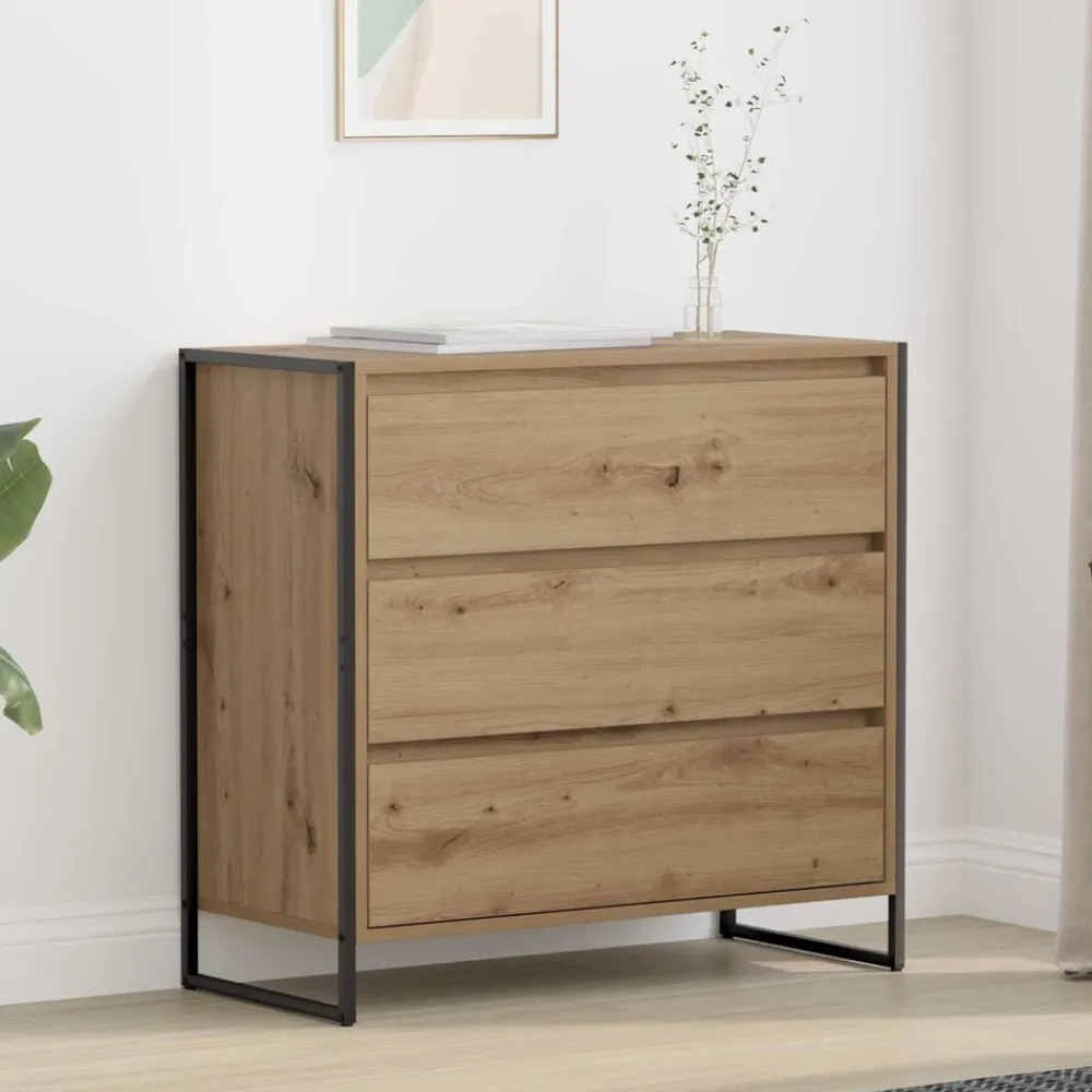 vidaXL Vitrina Roble Artesanal 79 x 36 x 75.5 cm Madera contrachapada Roble artisan Discount
