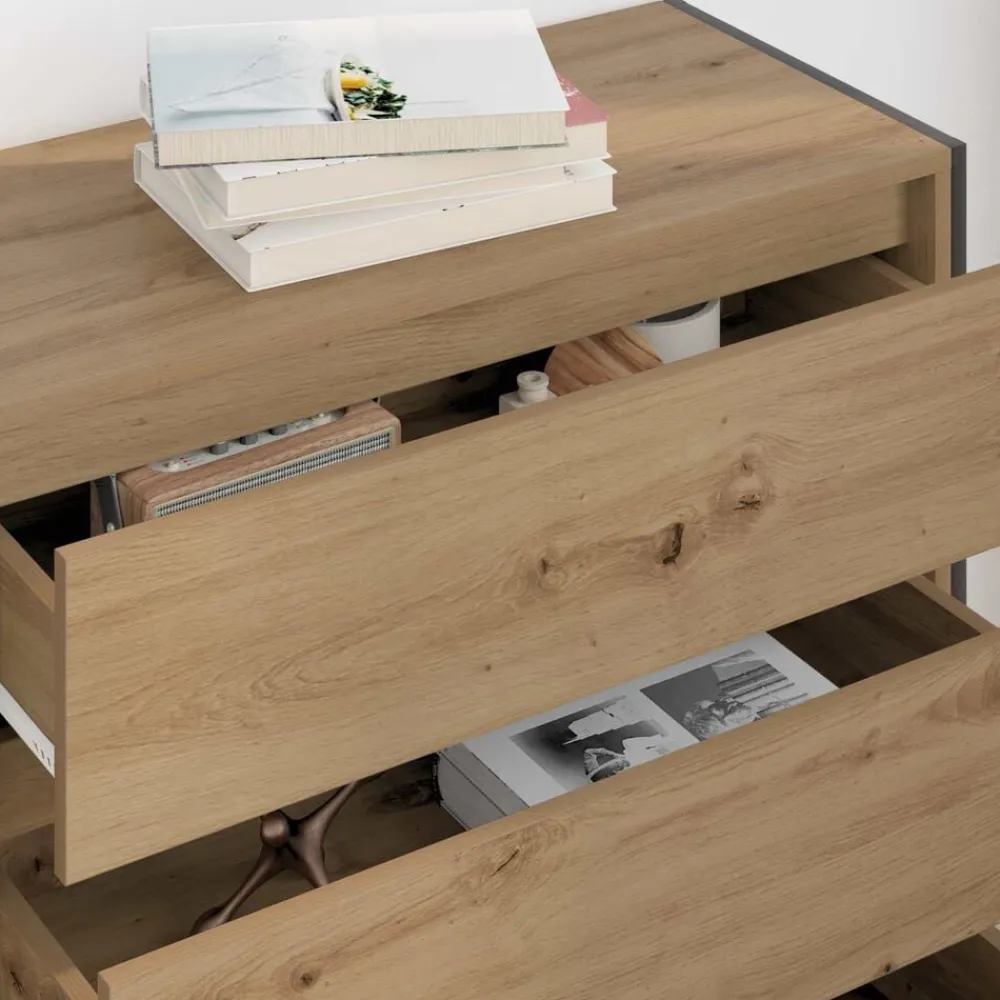 vidaXL Vitrina Roble Artesanal 79 x 36 x 75.5 cm Madera contrachapada Roble artisan Discount
