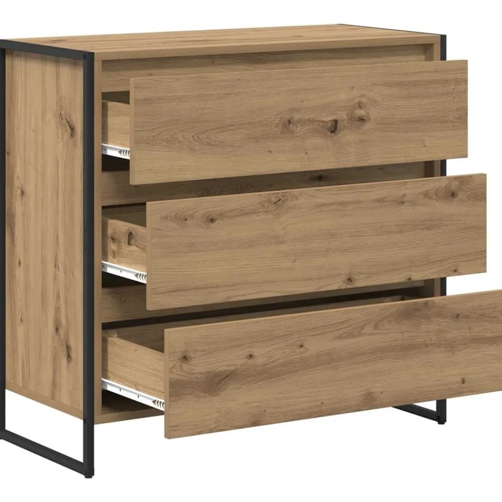 vidaXL Vitrina Roble Artesanal 79 x 36 x 75.5 cm Madera contrachapada Roble artisan Discount