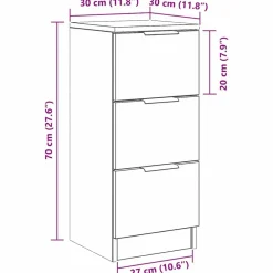 vidaXL Armarios Y Almacenamiento-Vitrina 30 x 30 x 70 cm Madera contrachapada