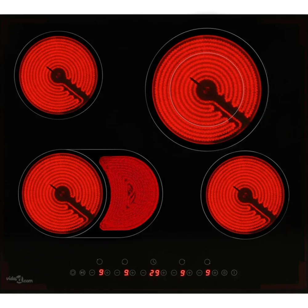 vidaXL Vitrocerámica con 4 quemadores control táctil 6600 W Hot