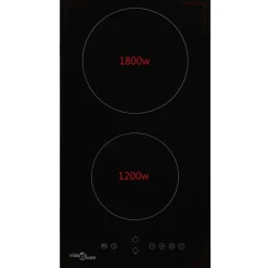 vidaXL Cocina Y Comedor-Vitrocerámica con 2 quemadores control táctil 3000 W