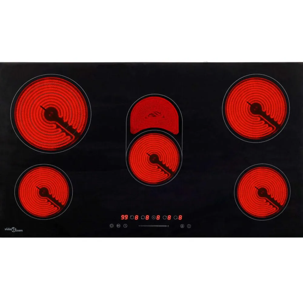 vidaXL Cocina Y Comedor-Vitrocerámica con 5 quemadores control táctil 77 cm 8500 W