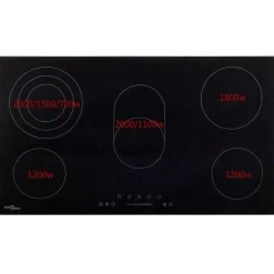 vidaXL Cocina Y Comedor-Vitrocerámica con 5 quemadores control táctil 77 cm 8500 W