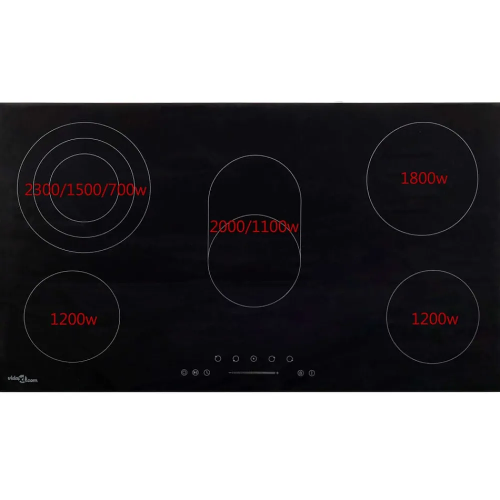 vidaXL Cocina Y Comedor-Vitrocerámica con 5 quemadores control táctil 77 cm 8500 W