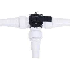 vidaXL Piscina Y Spa-Válvula de bola de 3 vías para piscina blanca y negra